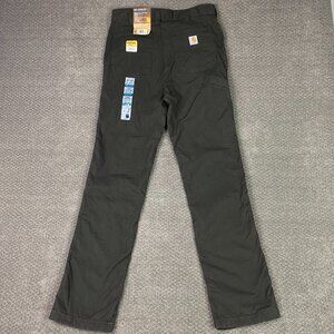 Carhartt Rugged Flex Knit Lined Rigby Dungaree Pants Men's 34 x 36 Gray Relaxed